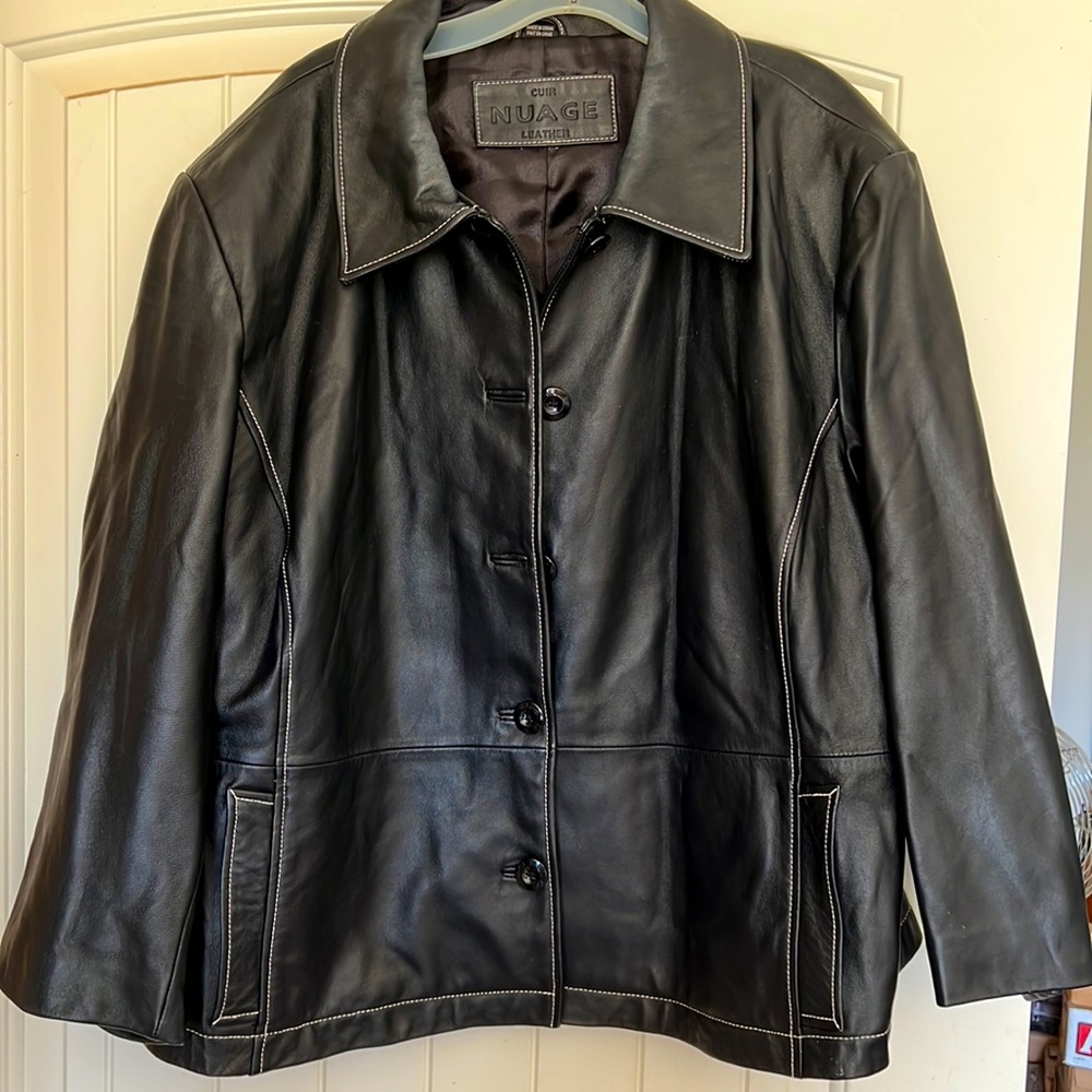 Black leather jacket